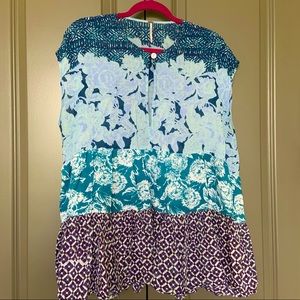 Free People Sleeveless Blue Tunic
